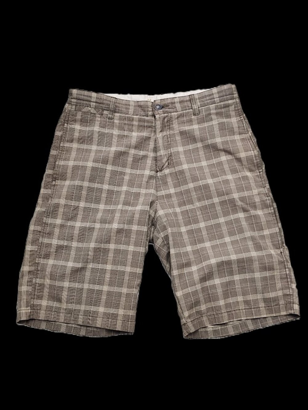 Brown Madras Checkered Shorts – Waist 34 – Classic Pattern – Excellent Condition